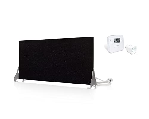 'Black-&-White-Aktion' Magma Infrarotheizung 400Watt (Black Galaxy) Stand-Variante mit Steckdosenregler