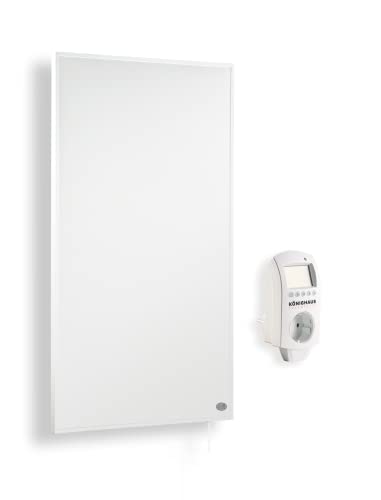Könighaus Infrarotheizung - 800 Watt mit TÜV + 5 Jahre Herstellergarantie  Doppelter Überhitzungsschutz  Heizkörper in 2-4 min auf Betriebstemperatur  inkl. Thermostat