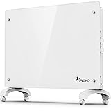 TRESKO Glaskonvektor Elektroheizung 2000W | Glasheizung elektrisch | Konvektor Heizung Heizkörper | Elektroheizkörper Stand- oder Wand Heizung