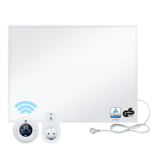 BR Bringer Infrarotheizung 450 Watt - mit Thermostat und Fernbedienung - Infrarot Elektroheizung Energiesparend - 5 Jahre Garantie, TÜV GS - Deutsche Qualitätsmarke