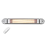 VASNER Teras 25 – Infrarot Heizstrahler, Terrassenstrahler 2500W, 4 Heizstufen, Infrarotstrahler für den Außenbereich, inkl. Fernbedienung, IP65 Schutz, deutscher Hersteller (Schwarz)