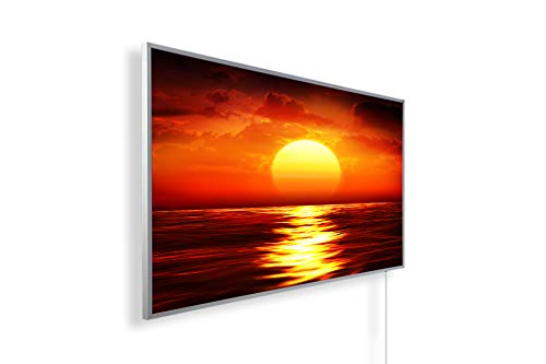 Infrarotheizung mit Bild – Bildmotiv – TÜV/GS - 1000 Watt Bildheizung - Weißer Rahmen (46. Sonnenuntergang)