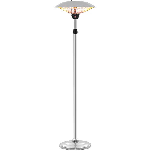 TROTEC IRS 2020 Design-Standheizstrahler mit bis zu 2 kW Leistung Halogen-Infrarotröhre Infrarotheizer stufenlos höhenverstellbar