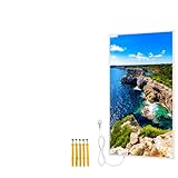 Bringer Bild Infrarotheizung mit Rahmen - Bildheizung mit UV Druck - 60x100x1,8cm - Inselküste, Mallorca