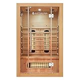Artsauna Infrarotkabine Kiruna120 mit 5 Vollspektrum- & 3 Flächenstrahler, 2 Personen, 120 x 105 x 190 cm, LED Farblicht & Glastür, Infrarotsauna Sauna