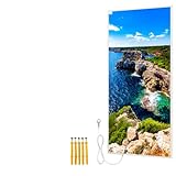 Bringer Bild Infrarotheizung mit Rahmen - Bildheizung mit UV Druck - 60x120x1,8cm - Inselküste, Mallorca