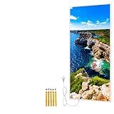 BR Bringer Bild Infrarotheizung mit Rahmen - Bildheizung mit UV Druck - 60x120x1,8cm - Inselküste, Mallorca