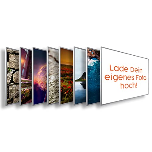 Könighaus Infrarotheizung – Gestalte Deine Fotoheizung – TÜV/GS - 1200 Watt + Smart Thermostat + Könighaus APP - Weißer Rahmen