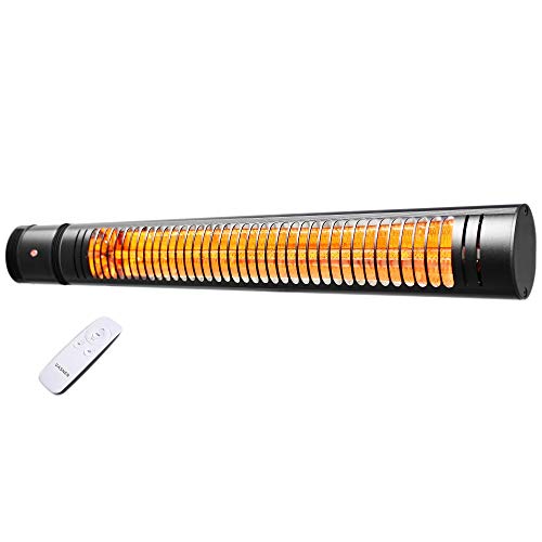 VASNER SlimLine X20 – Infrarotstrahler im Slim-Design 2000 Watt Outdoor Heizstrahler elektrischer Terrassenstrahler mit 5 Heizstufen & Fernbedienung ideal für Terrasse & Außenbereich (Schwarz)