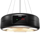 TROTEC Design-Deckenheizstrahler IR 1550 SC Infrarot Heizstrahler Heizer LED Beleuchtung 3 Heizstufen Fernbedienung innovativ mattschwarz