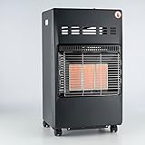 DURAMAXX Kamtschatka - Gasheizofen, Gas Heizstrahler, Gasheizgerät, Infrarot Keramikbrenner, Gasheizer Keramik, 1500-4100 Watt Wärmeleistung, Propangasflaschen bis 15kg verwendbar, schwarz