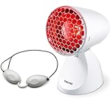 Beurer IL 11 Infrarotlampe mit Schutzgitter, Medizinprodukt mit wohltuender Wärme zur Anwendung bei Erkältung und Muskelverspannung, 5 Neigungsstufen, inklusive Schutzbrille