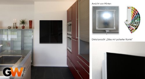 Infrarotheizung Infrarot 450 Watt ESG Glas Schwarz Glaswärmt Glasheizung