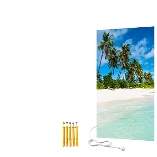 Bringer Bild Infrarotheizung rahmenlos - Bildheizung mit UV Druck - 60x100x1,8cm - Malediven