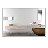 Infrarot Spiegelheizung 210 Watt (60 x 40 cm) als Design Infrarot Glasheizkörper/Infrarotheizung mit 10mm Alurahmen aus Sicherheitsglas. Spritzwassergeschützt - nie wieder beschlagene Badezimmerspiegel!