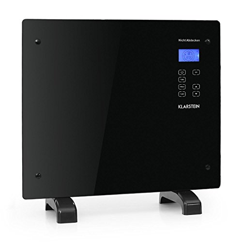 Klarstein Elektroheizung, Konvektor-Heizung mit Bodenrollen, Mobile Elektroheizung Energiesparend, Schlanke, Leise Heizung Elektrisch, Standgerät Heizkörper Elektrisch mit Thermostat, 1000 W