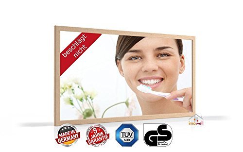 Spiegelheizung Nomic-Mirror 500 Watt Buche geölt, Rückseite Glas emailliert unveredelt