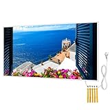 BR Bringer Bild Infrarotheizung mit Rahmen - Bildheizung mit UV Druck - 120x60x1,8cm - Sorrento, Italien