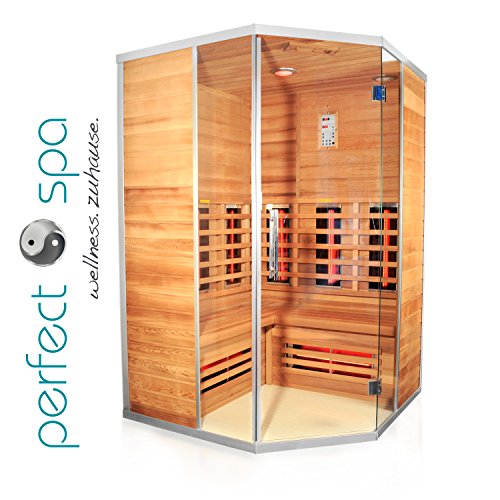 Infrarotkabine 'Teneriffa' Infrarot Sauna für bis zu 3 Personen Wärmekabine Infrarotsauna Eckvariante