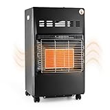 DURAMAXX Kamtschatka - Gasheizofen, Gas Heizstrahler, Gasheizgerät, Infrarot Keramikbrenner, Gasheizer Keramik, 1500-4100 Watt Wärmeleistung, Propangasflaschen bis 15kg verwendbar, schwarz
