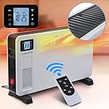 Heidenfeld Elektro Konvektorheizung EK100 | 3 Jahre Garantie - 2300 Watt - Fernbedienung - Timer - LCD-Display - Heizkörper - Heizgerät - Elektroheizung - E-Heizung - Bis 40 m² - Konvektor (EK100)