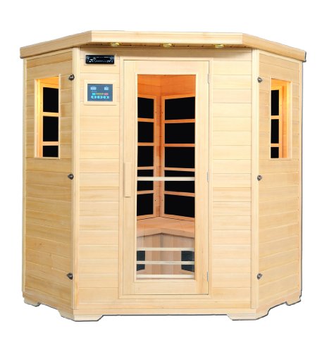 Artsauna Infrarotkabine Malmö150 Flächenstrahler & Hemlockholz | Eckkabine für 4 Personen
